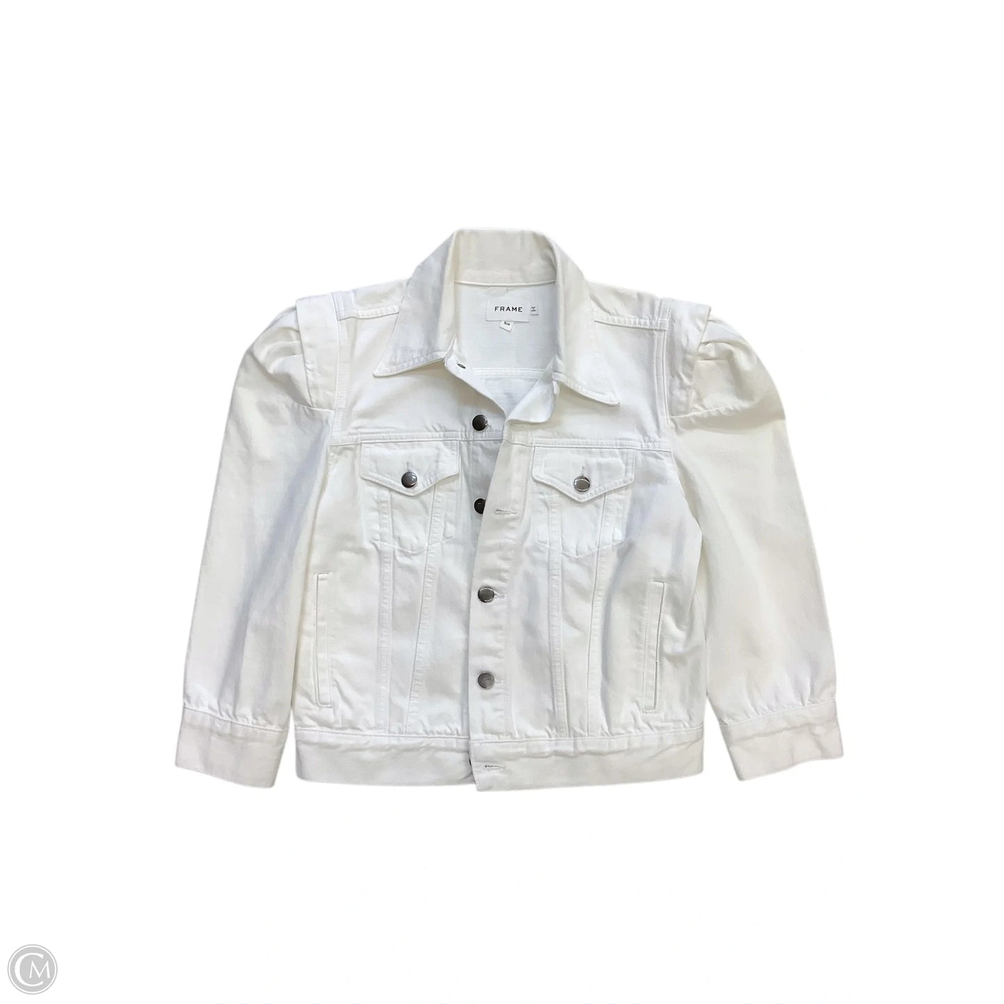 Jacket Denim By Frame In White, Size: S