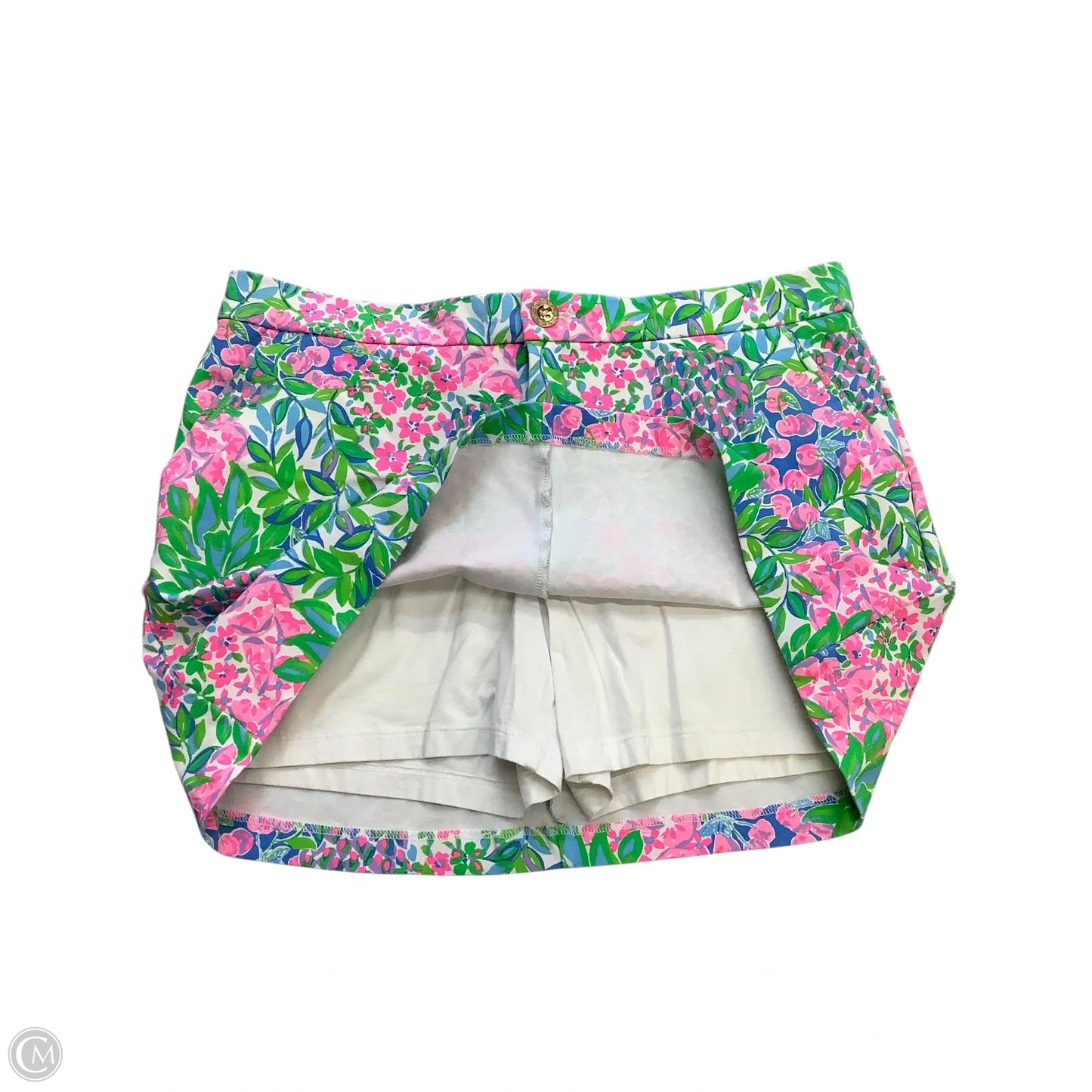 Skort Designer By Lilly Pulitzer In Green & Pink, Size: 12