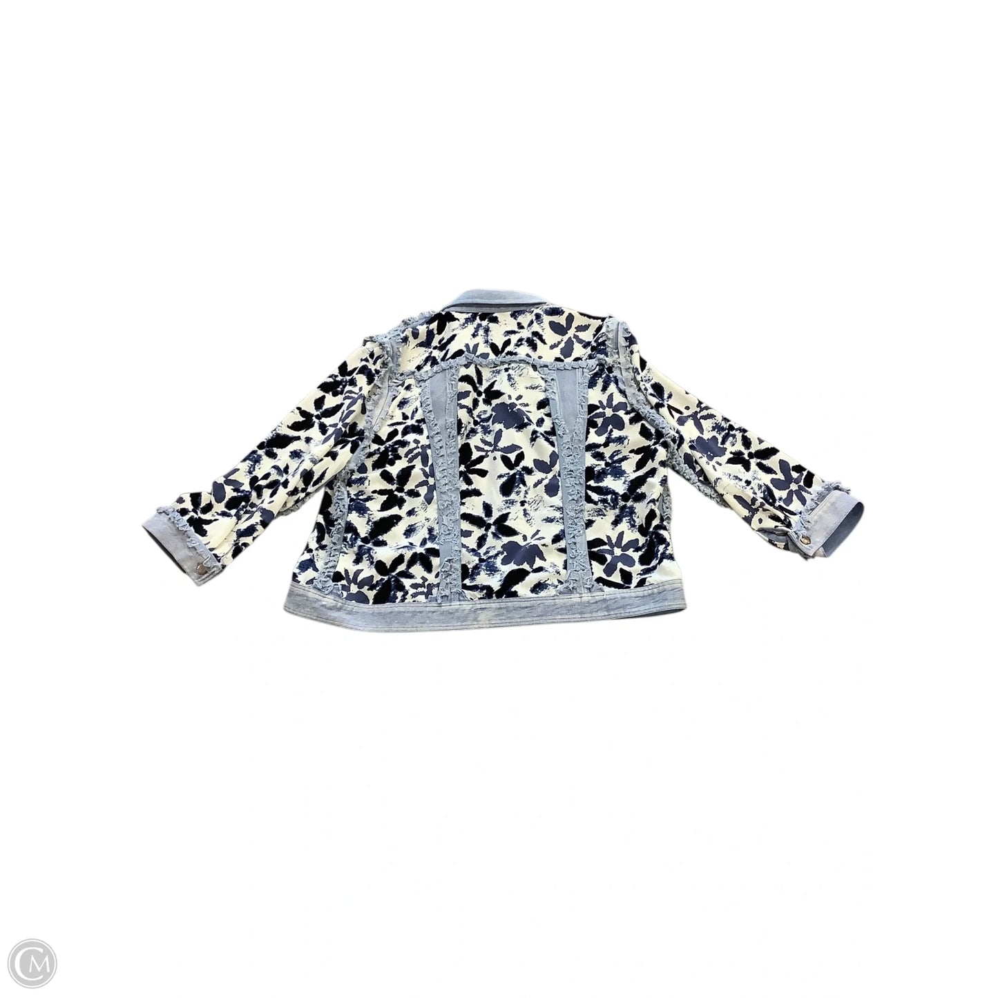 Jacket Denim By Cmb In Blue & White, Size: Xl