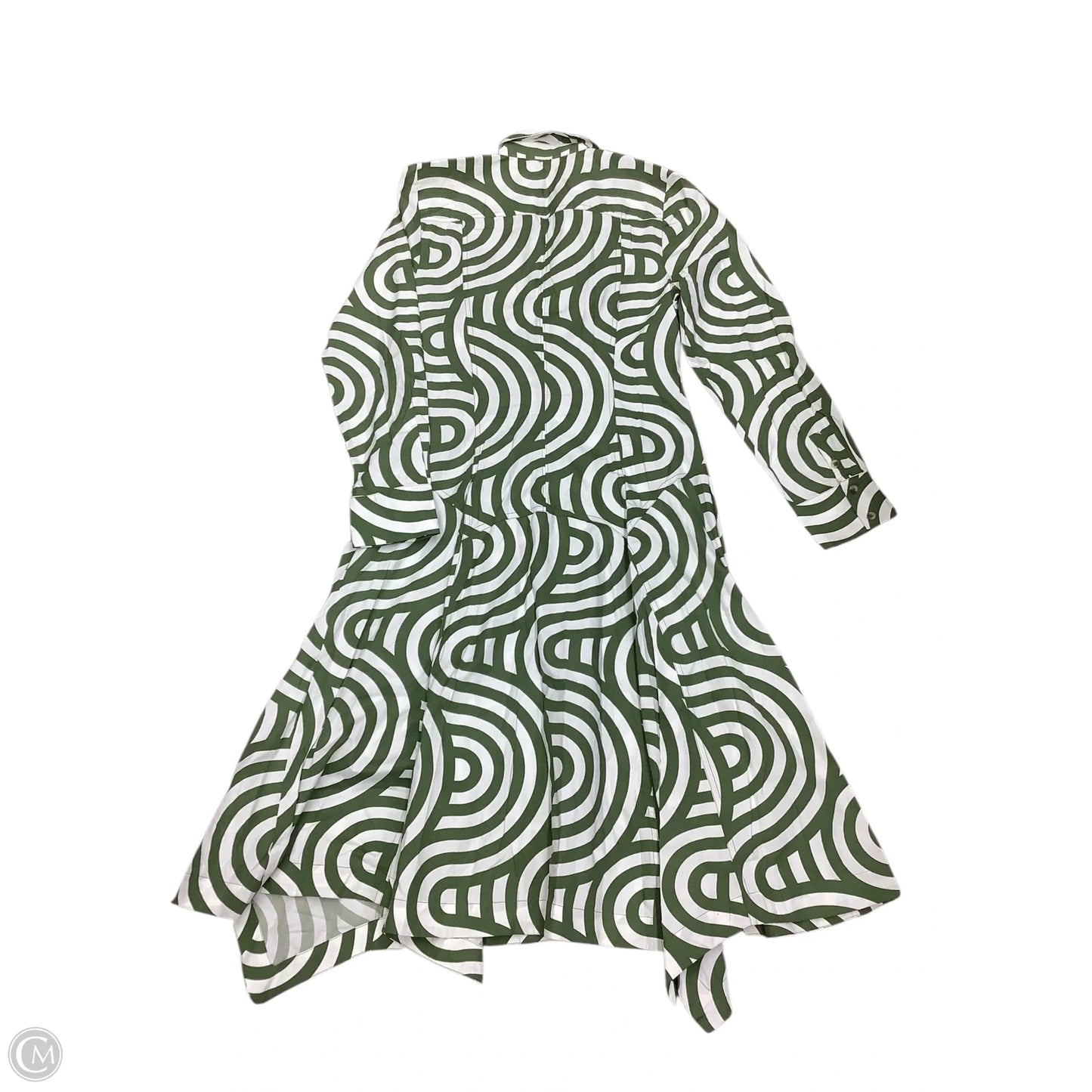 Dress Casual Maxi By Anthropologie In Green & White, Size: 12