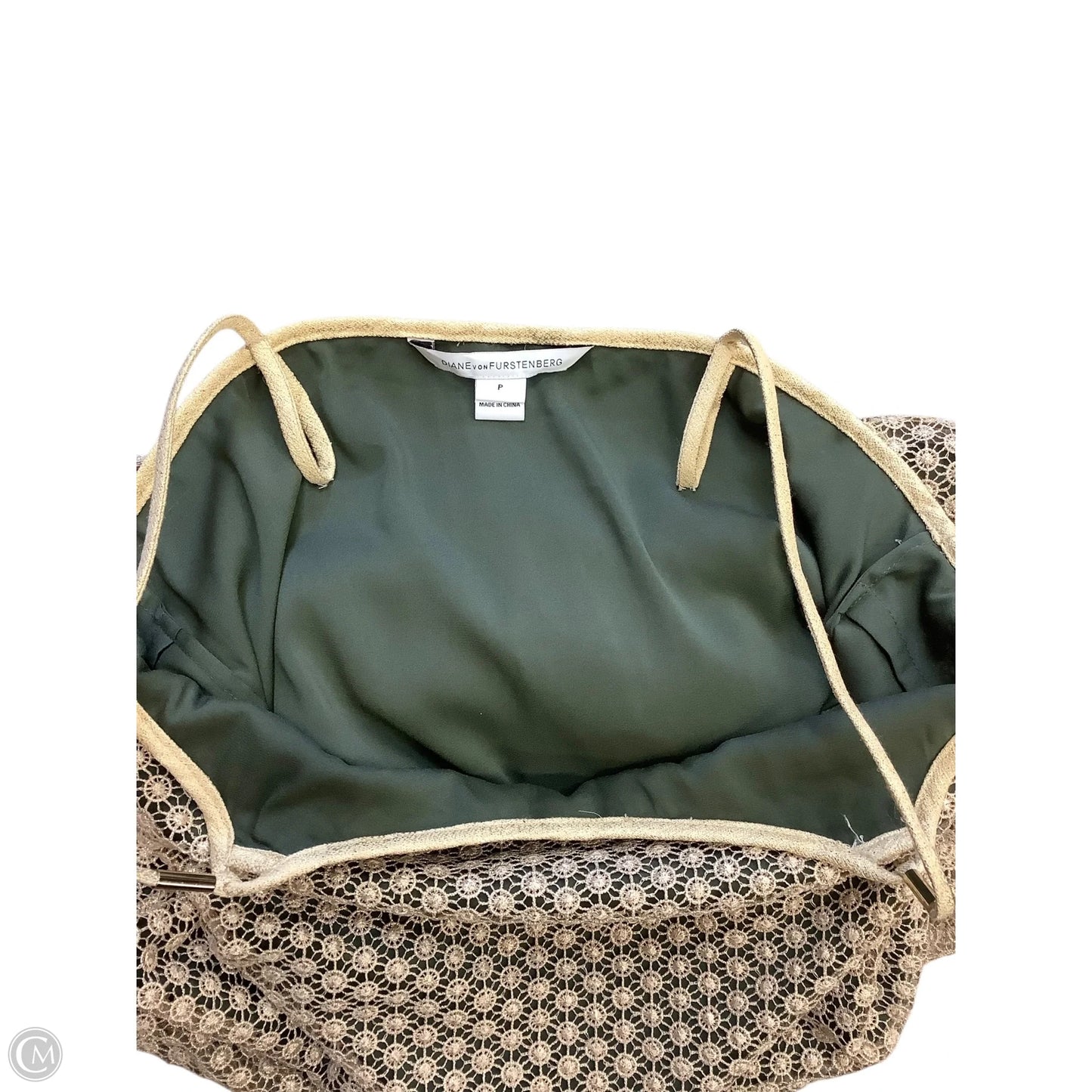 Dress Designer By Diane Von Furstenberg In Gold & Green, Size: Xs