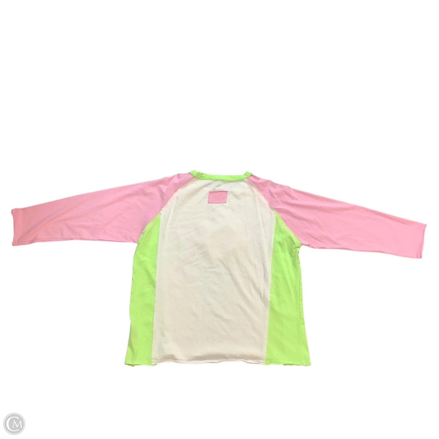 Top Long Sleeve By Pol In Green & Pink, Size: L