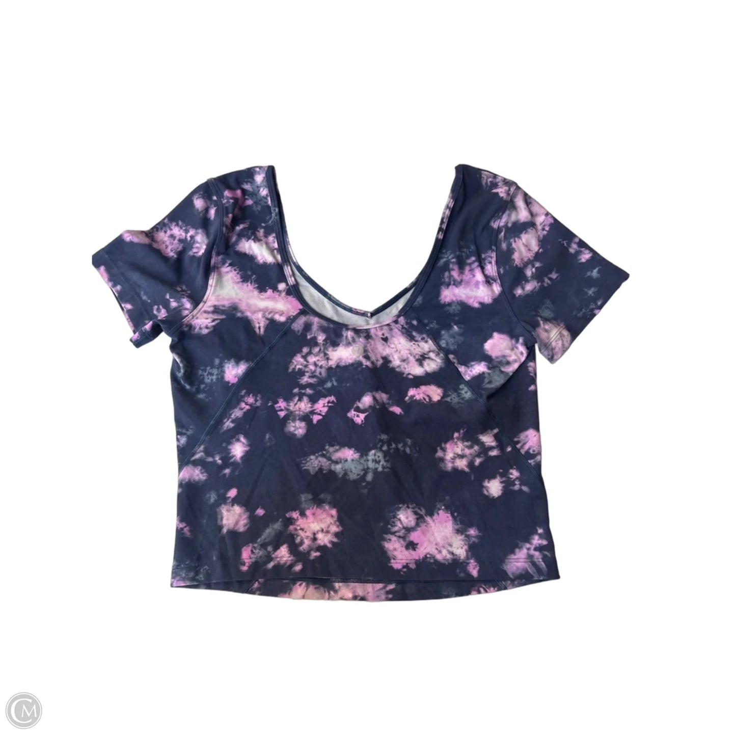 Athletic Top Short Sleeve By Lululemon In Blue & Purple, Size: 8