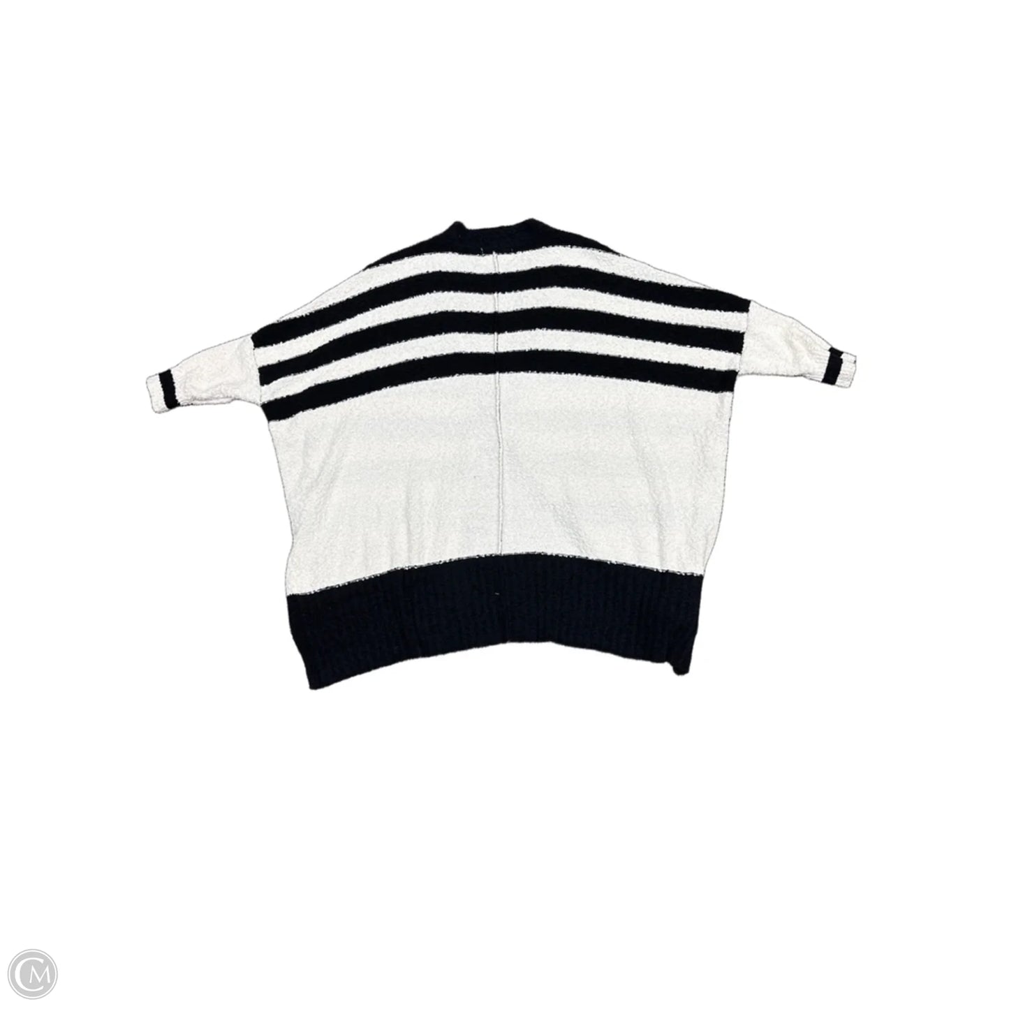 Sweater Cardigan By First Love In Black & White, Size: Xl