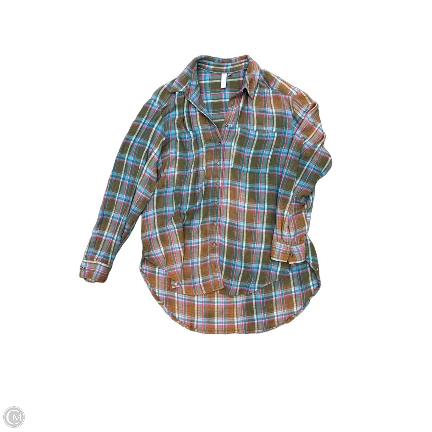 Top Long Sleeve By Pilcro In Brown, Size: M