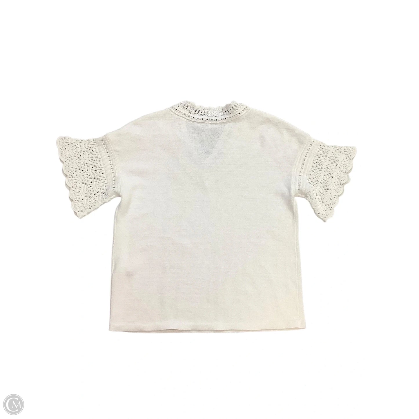 Sweater Short Sleeve By Chicos In White, Size: M