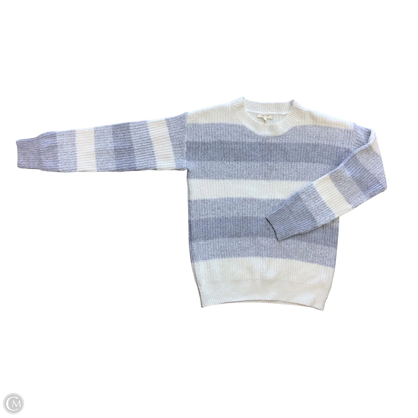 Sweater By Mystree In Grey & White, Size: S