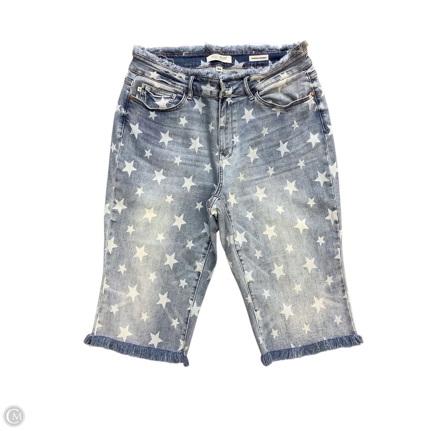 Jeans Cropped By Judy Blue In Blue Denim, Size: 18W