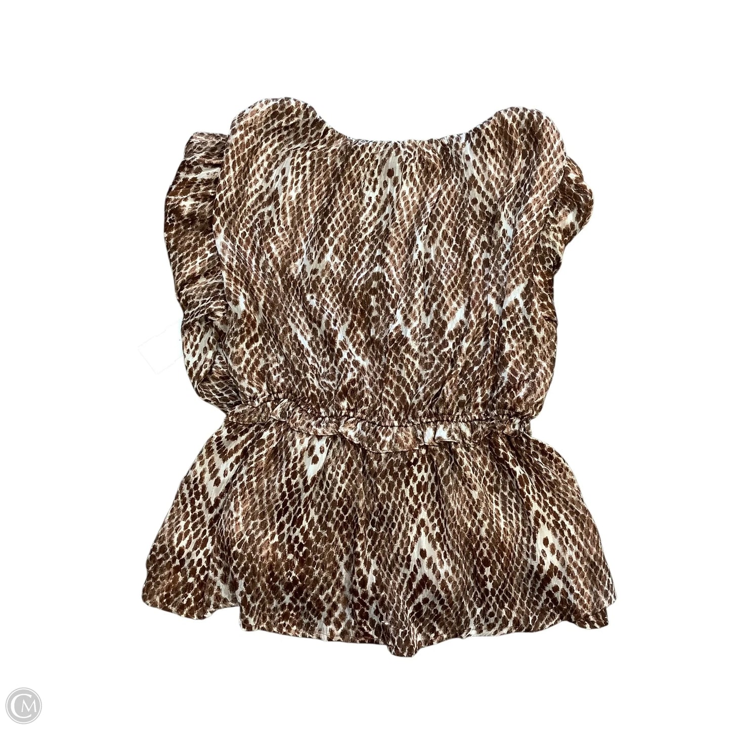 Blouse Long Sleeve By Blu Pepper In Brown, Size: S