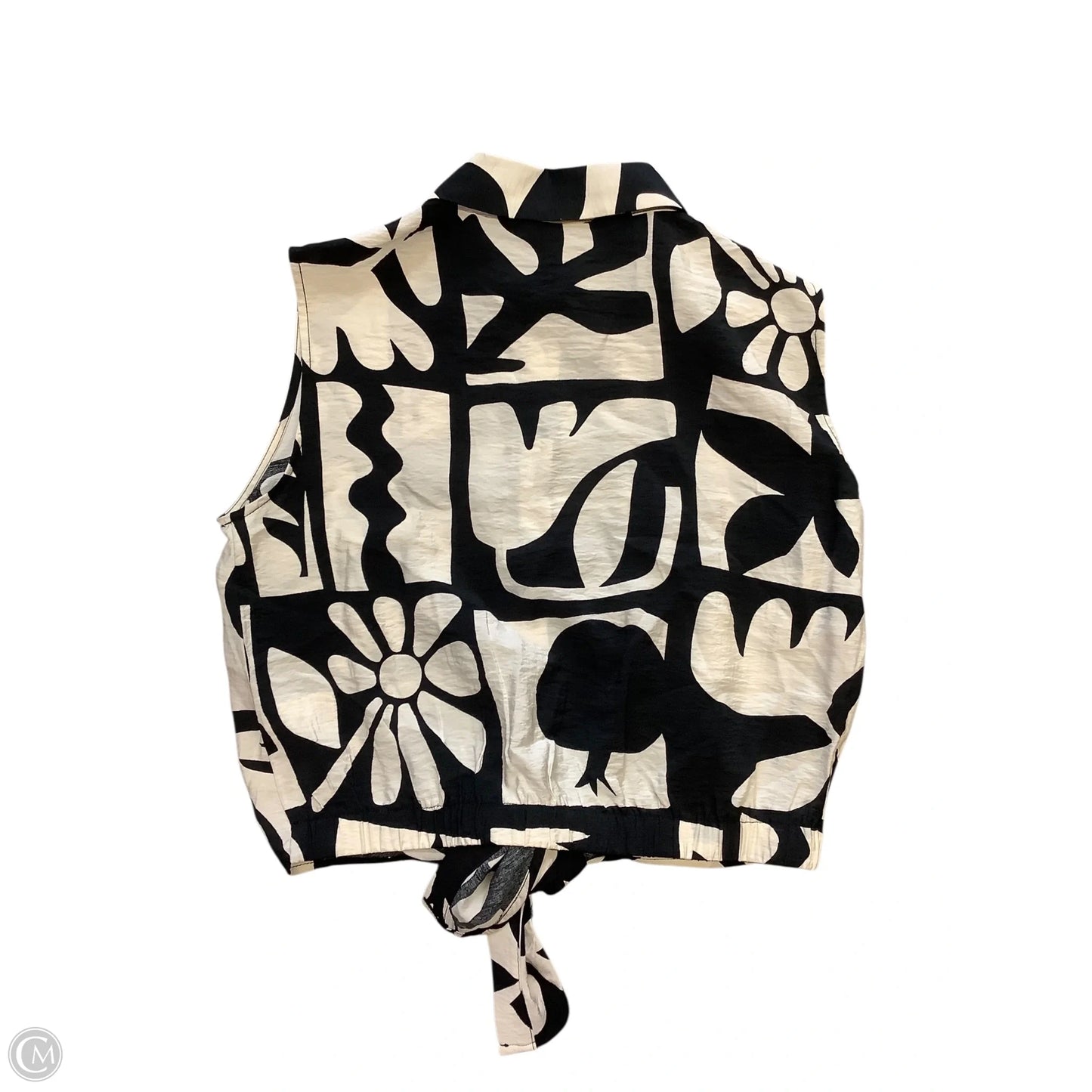 Blouse Sleeveless By Joie In Black & Cream, Size: S