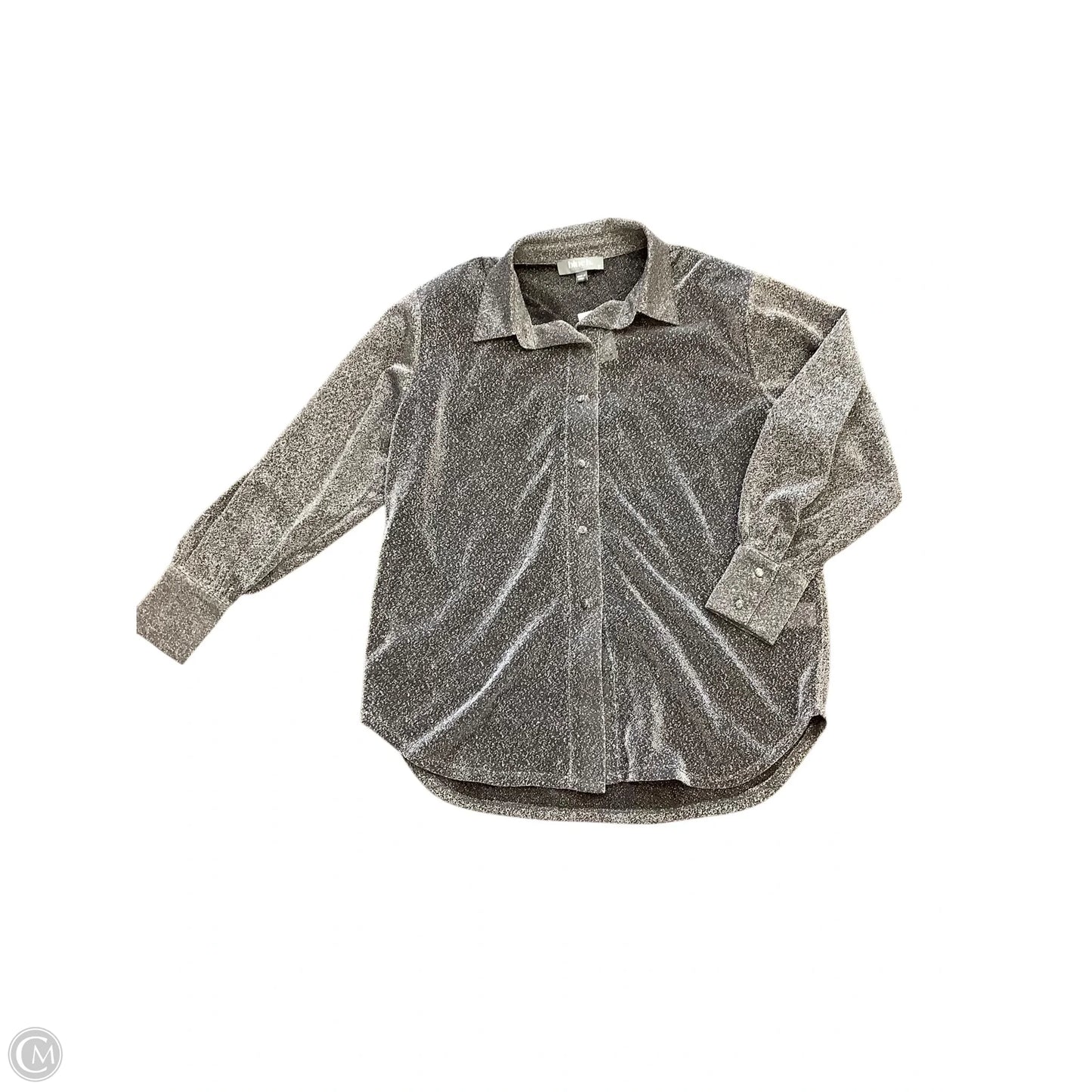Blouse Long Sleeve By Blue B In Silver, Size: M
