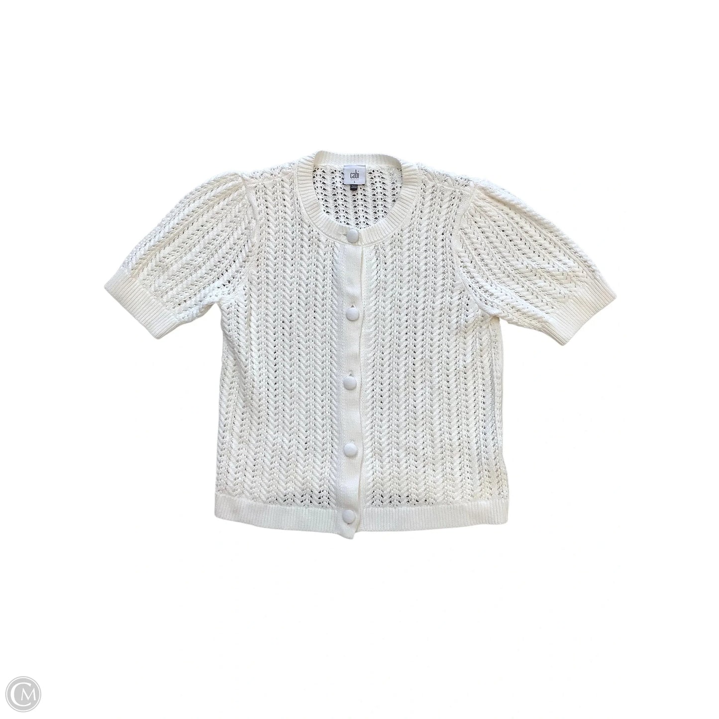 Sweater Short Sleeve By Cabi In White, Size: S