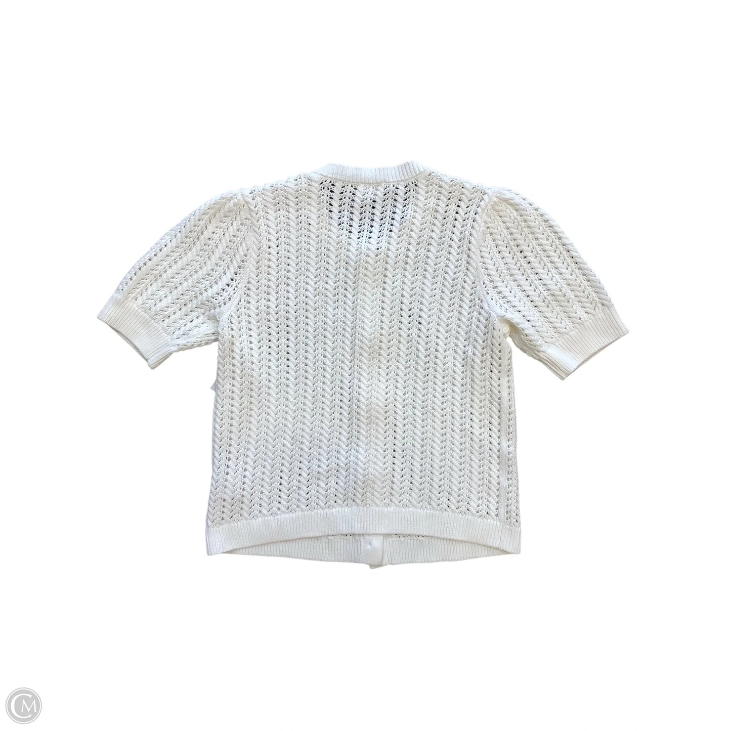Sweater Short Sleeve By Cabi In White, Size: S