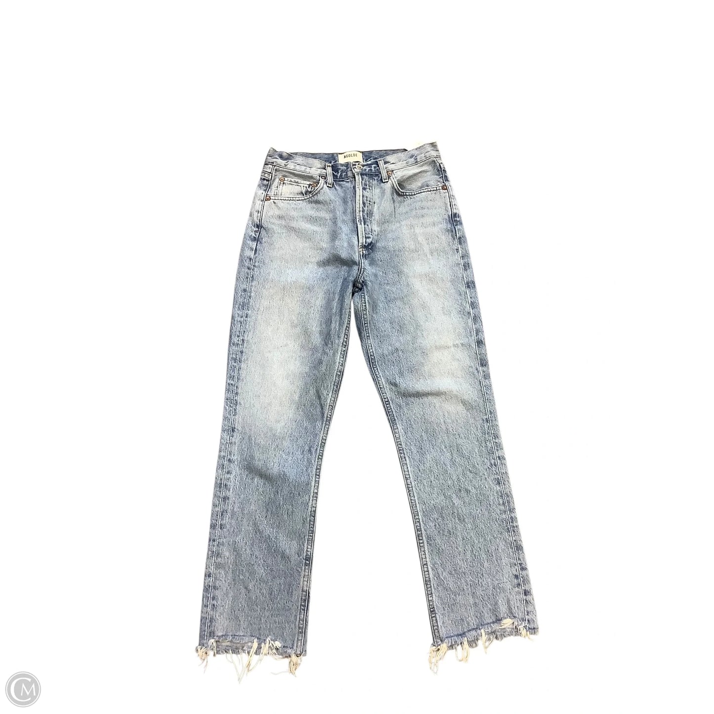 Jeans Straight By Agolde In Blue Denim, Size: 4/27