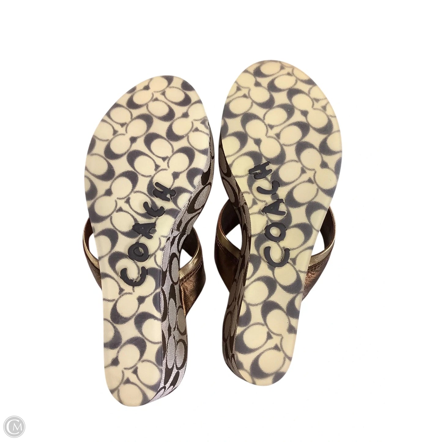 Sandals Designer By Coach In Bronze, Size: 8.5