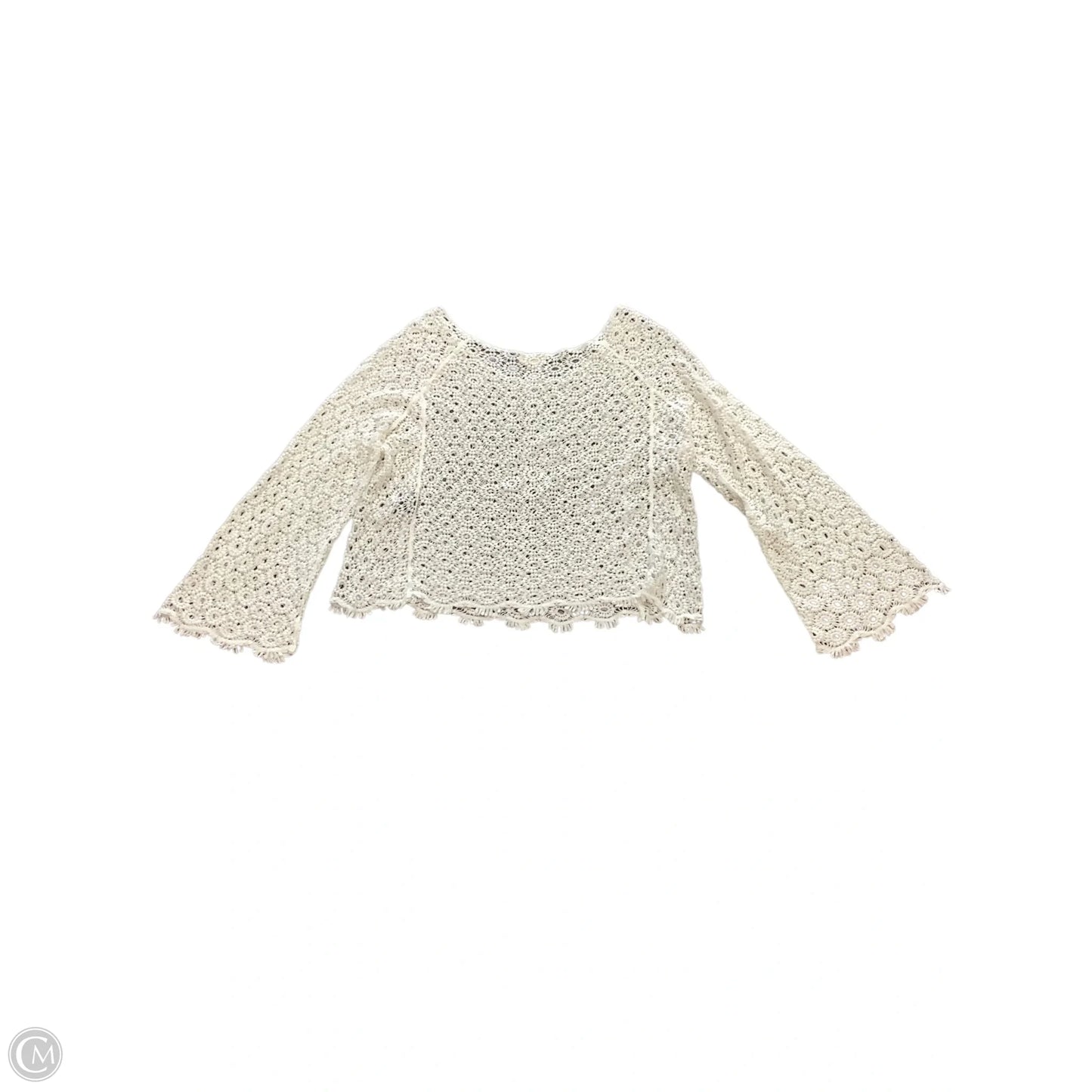 Top Long Sleeve By Pol In White, Size: M/L