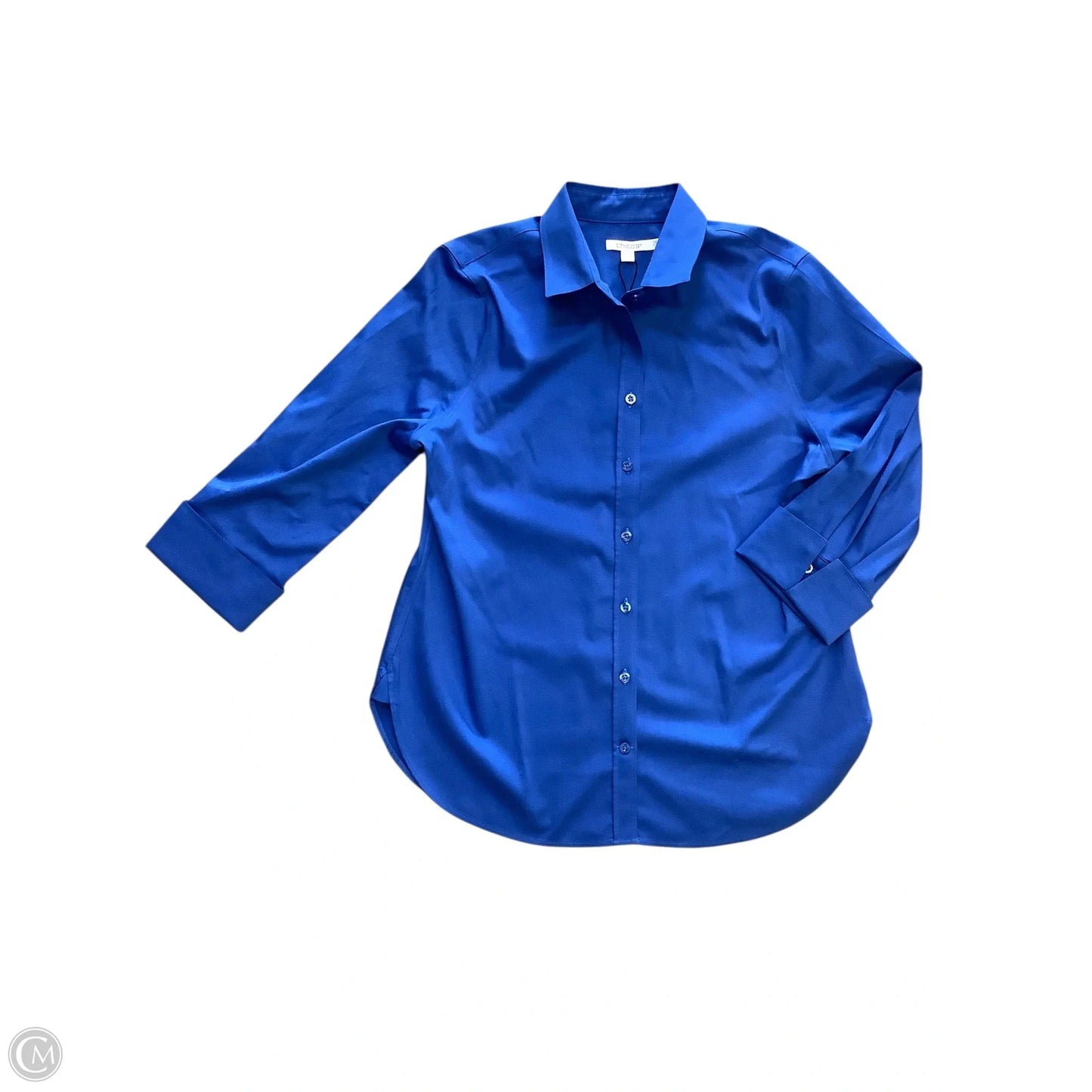 Top 3/4 Sleeve By Chicos In Blue, Size: 6
