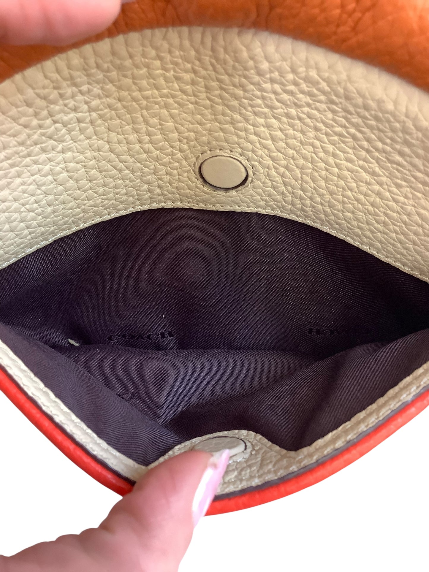 Crossbody Designer By Coach In Orange, Size:Medium