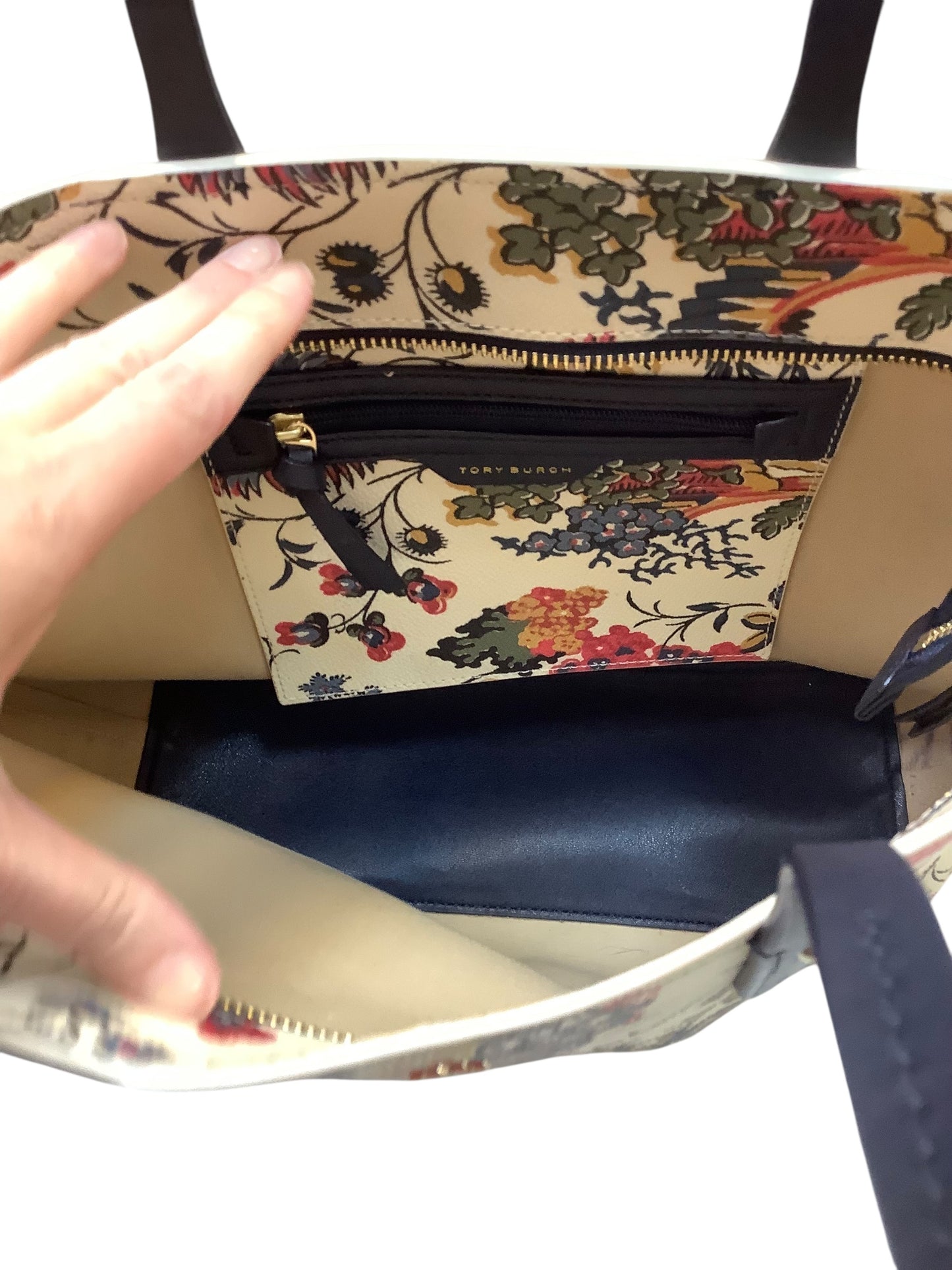 Handbag Designer By Tory Burch In Floral Print, Size:Large, As is