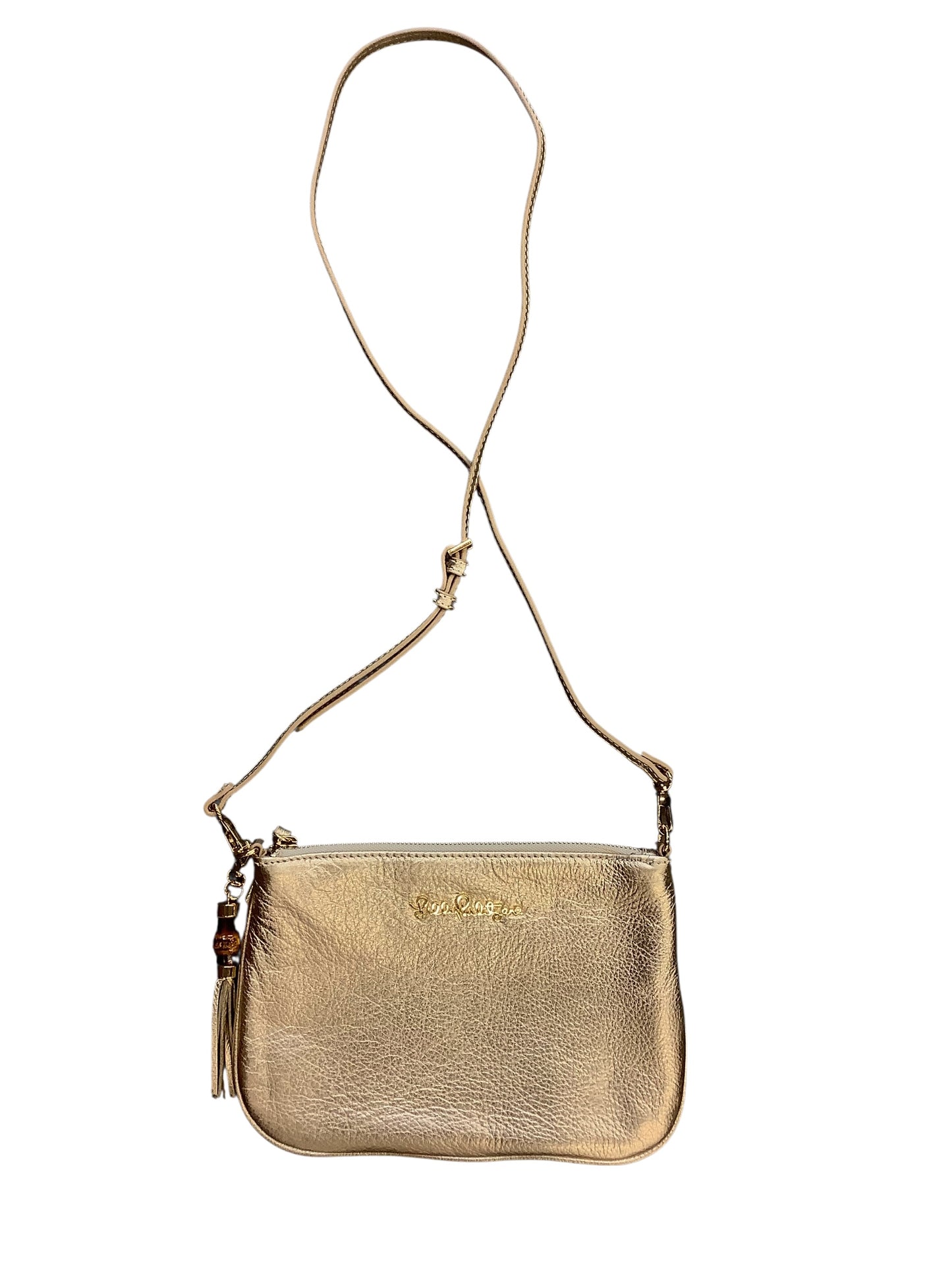 Crossbody Designer By Lilly Pulitzer In Gold, Size:Medium
