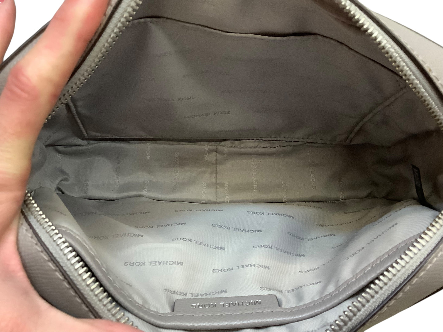 Crossbody Designer By Michael Kors In Grey, Size:Medium