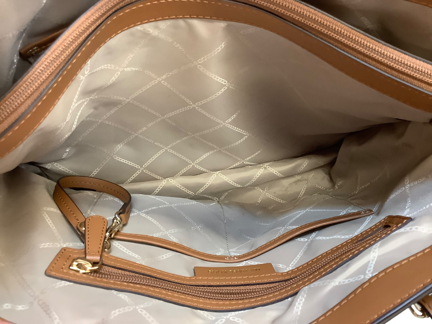 Handbag Designer By Michael Kors In Brown, Size:Large