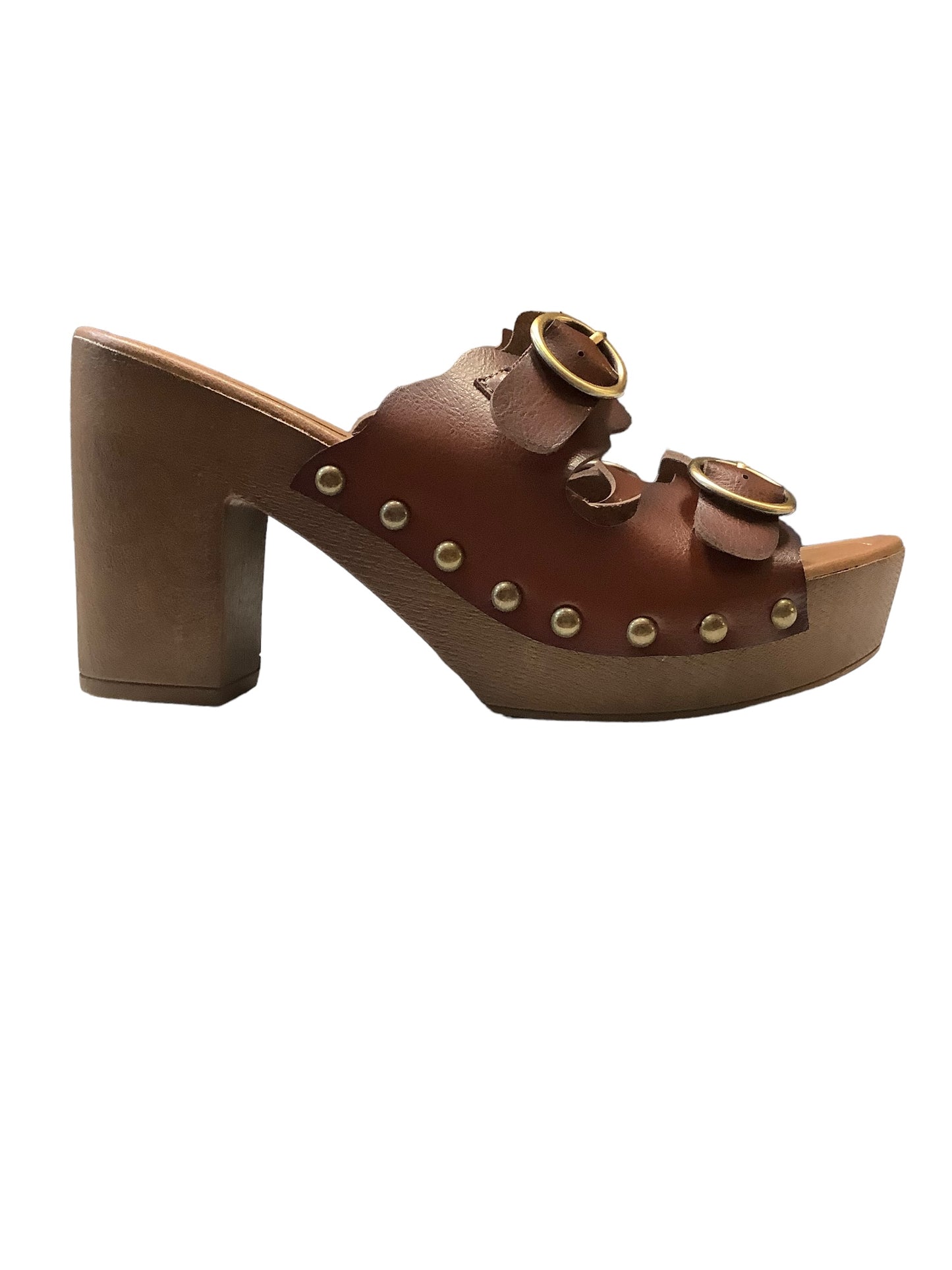 Sandals Heels Block By Just Fab Size: 9