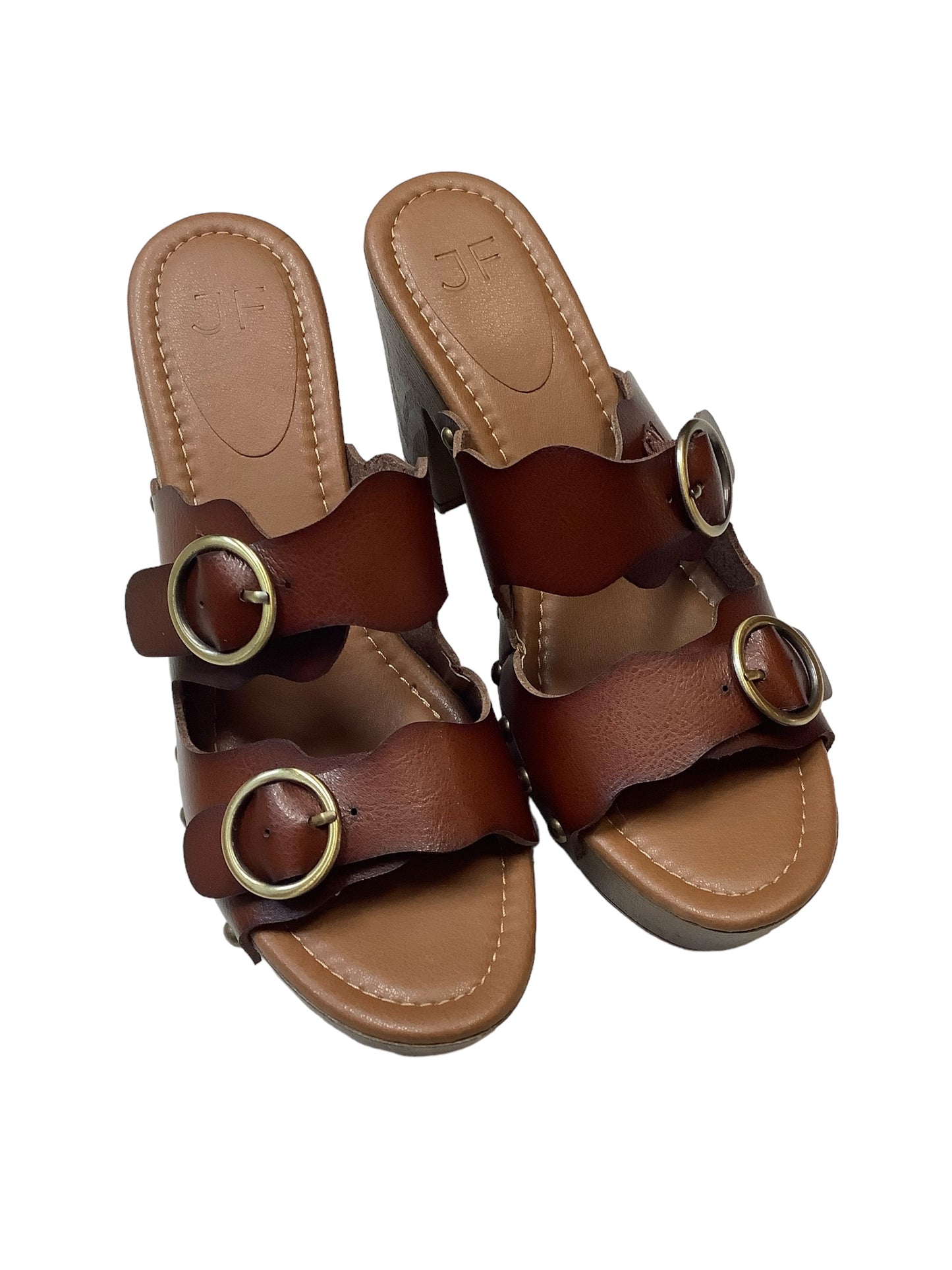 Sandals Heels Block By Just Fab Size: 9