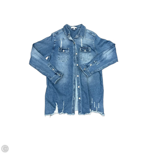 Jacket Denim By Love Tree In Blue, Size: L