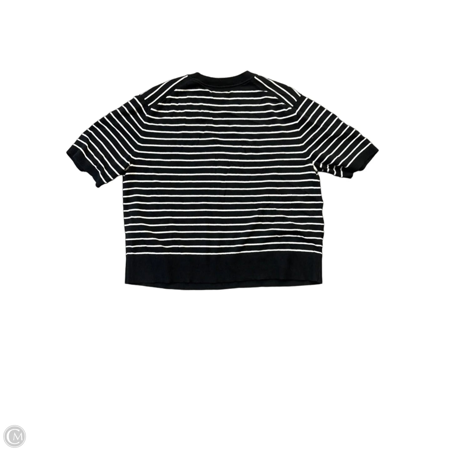 Top Short Sleeve By Banana Republic In Striped Pattern, Size: L
