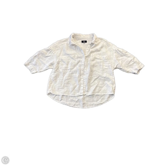 Top Short Sleeve By Kut In White, Size: L