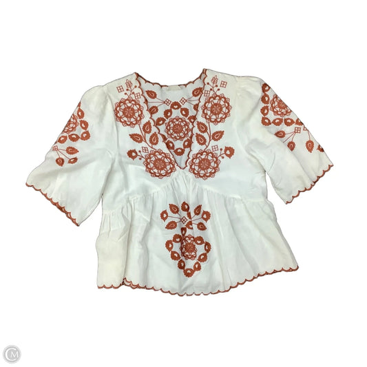 Top Short Sleeve By Cmb In Cream, Size: M