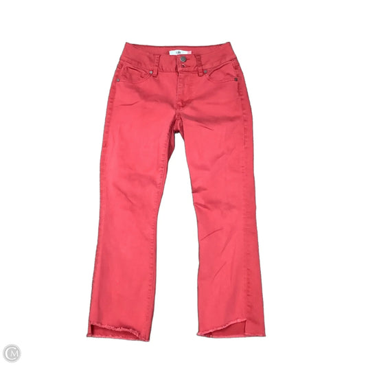 Jeans Cropped By Cabi In Red, Size: 0