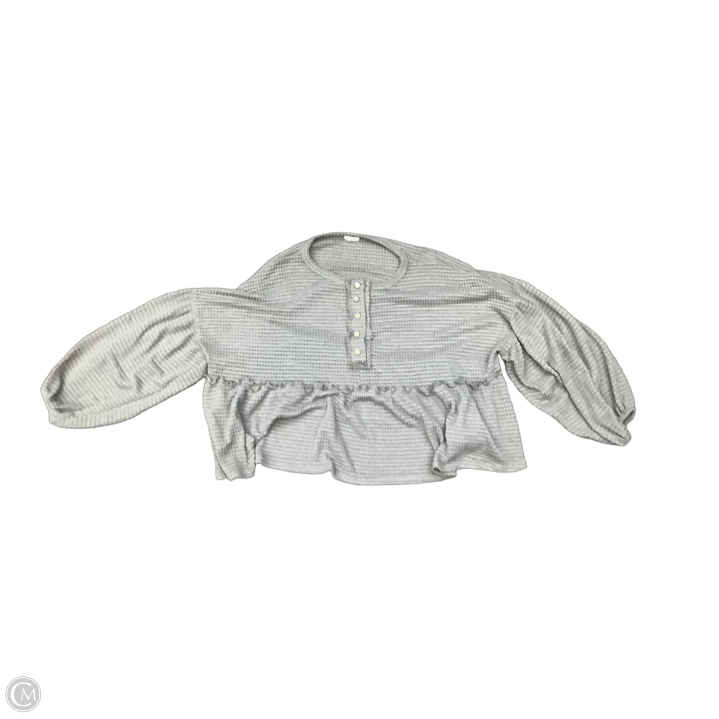 Top Long Sleeve By Peach Love Cream California In Grey, Size: M