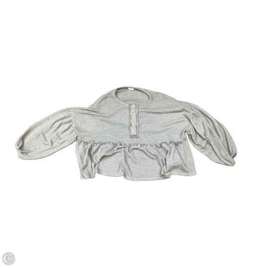 Top Long Sleeve By Peach Love Cream California In Grey, Size: M