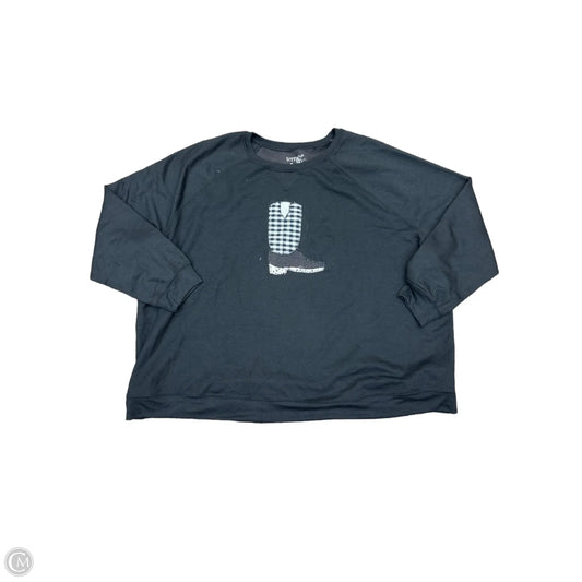 Sweatshirt Crewneck By Terra & Sky In Black, Size: 4x