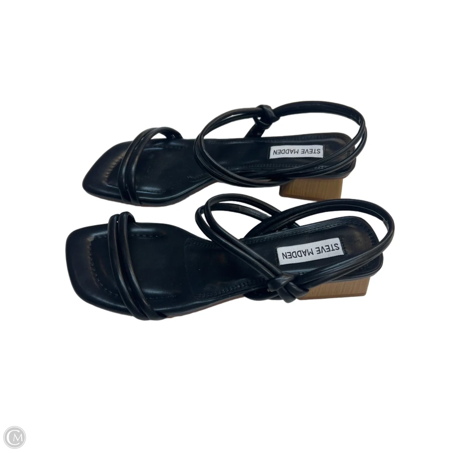 Sandals Heels Block By Steve Madden In Black, Size: 8.5
