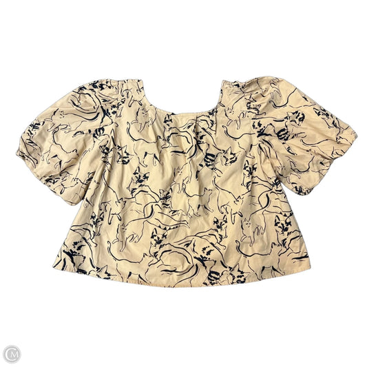 Top Short Sleeve By Maeve In Tan, Size: M