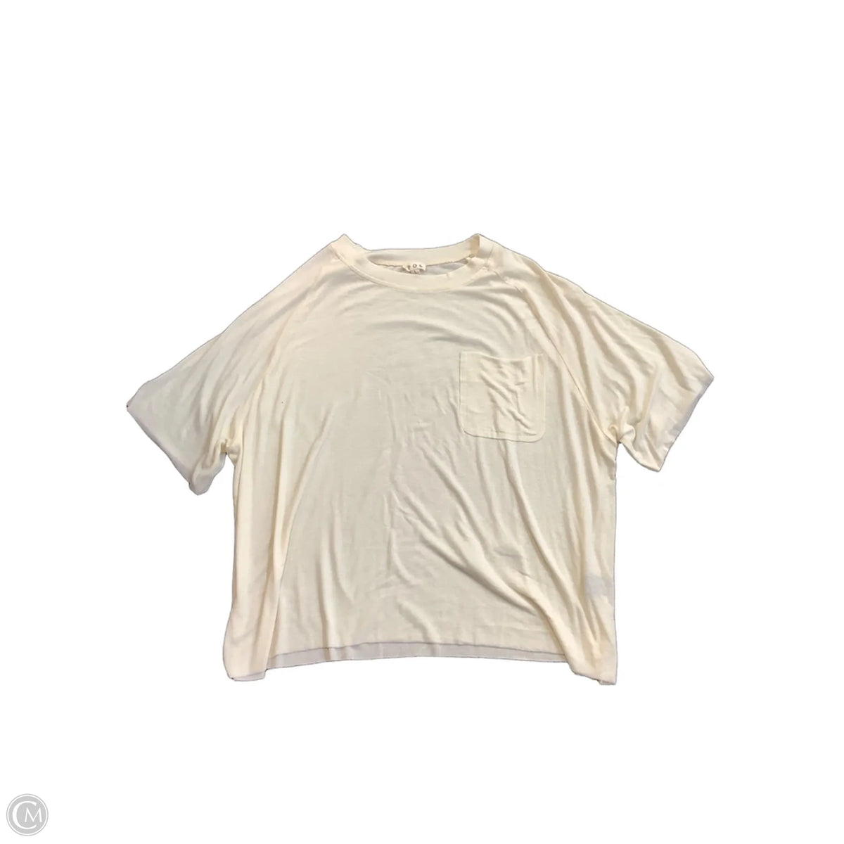 Top Short Sleeve Basic By Pol In Cream, Size: L