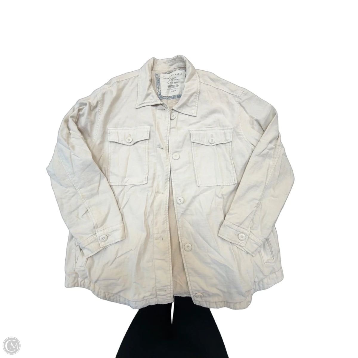 Jacket Shirt By American Eagle In Cream, Size: L