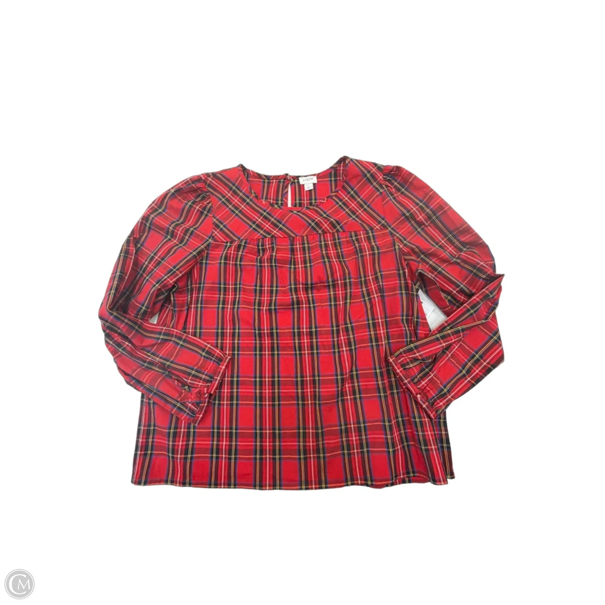 Top Long Sleeve By J. Crew In Plaid Pattern, Size: L