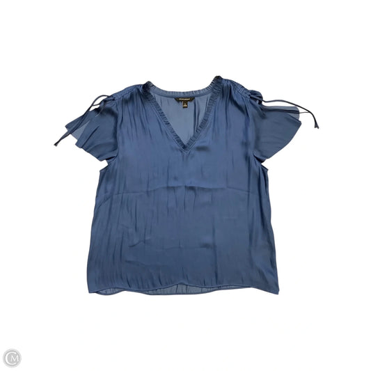 Blouse Short Sleeve By Banana Republic In Navy, Size: L