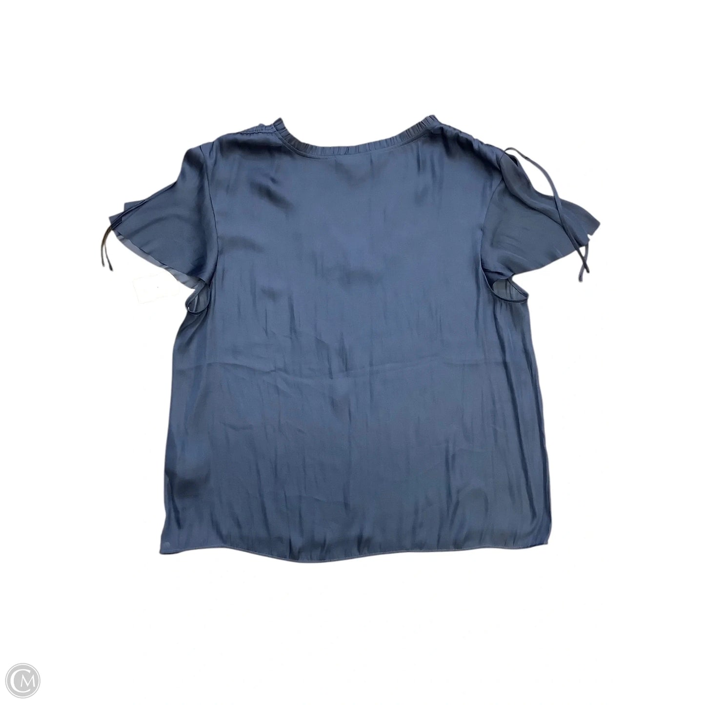 Blouse Short Sleeve By Banana Republic In Navy, Size: L