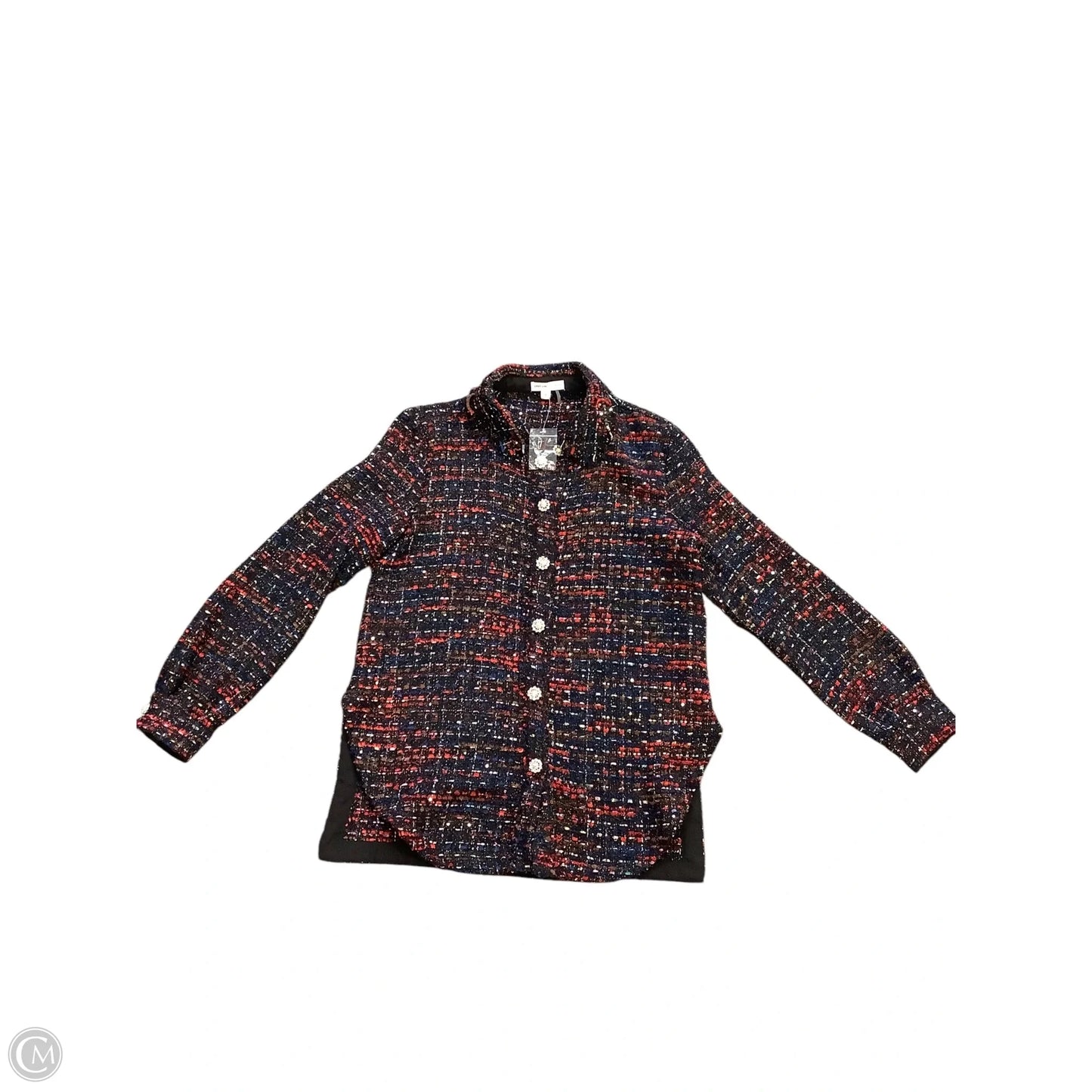 Jacket Shirt By Grey Lab In Blue, Size: S