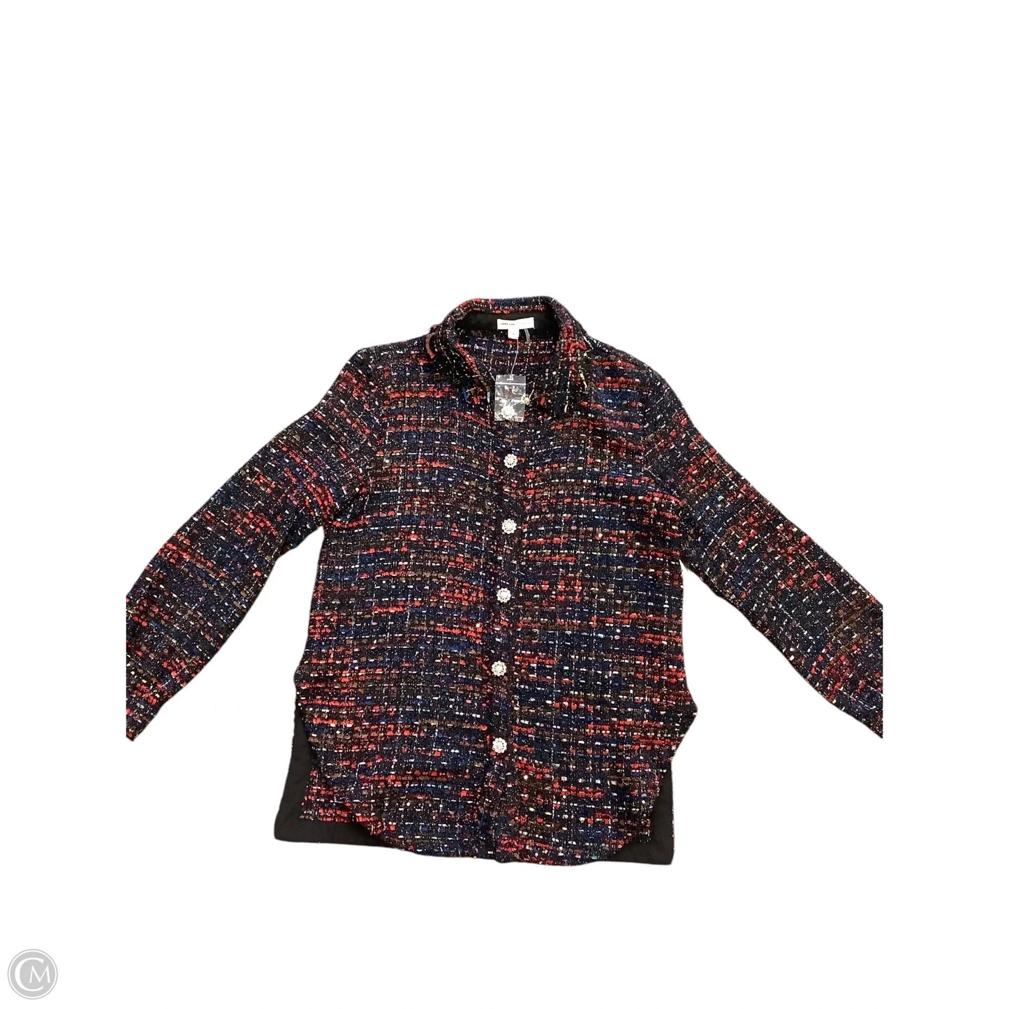Jacket Shirt By Grey Lab In Blue, Size: S