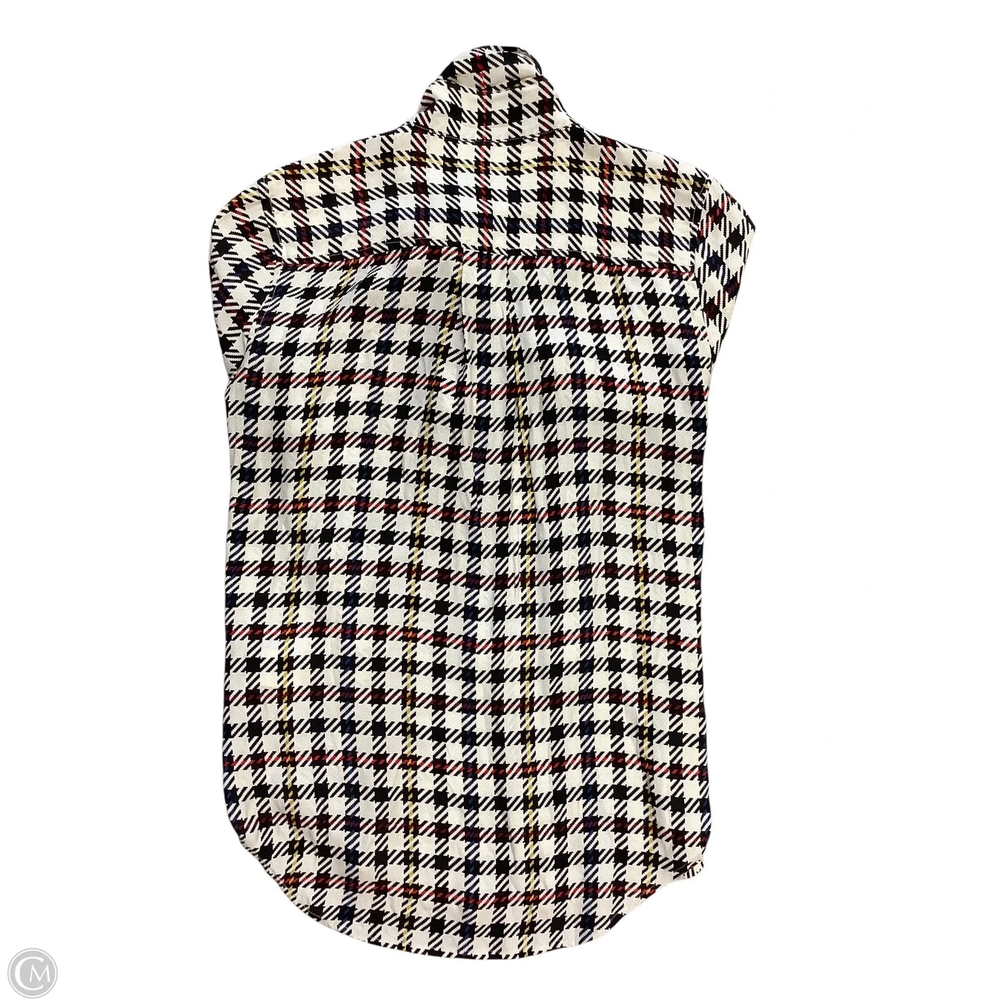 Blouse Long Sleeve By Equipment In Checkered Pattern, Size: S