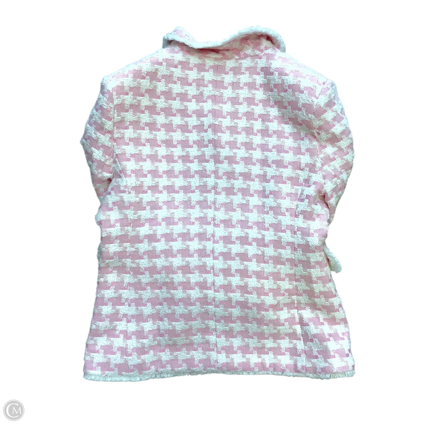 Blazer By Clothes Mentor In Pink & White, Size: M