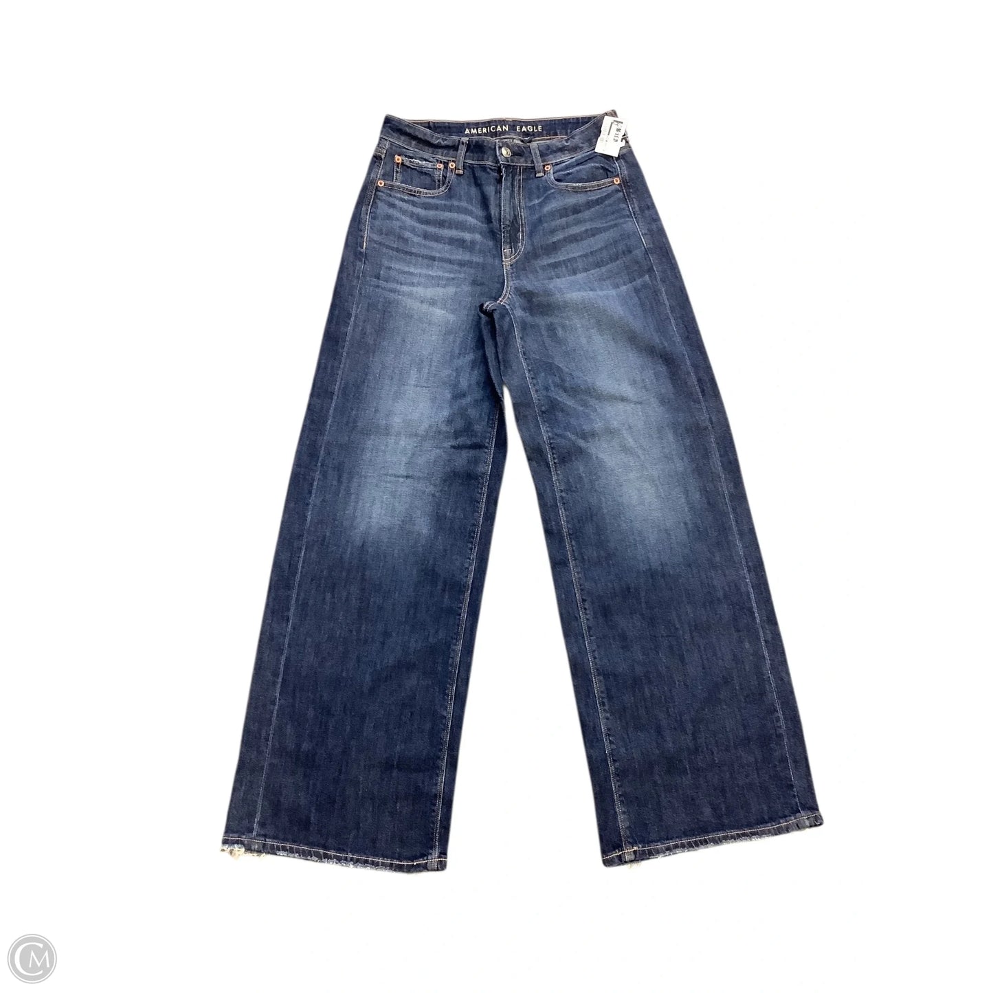 Jeans Wide Leg By American Eagle In Blue Denim, Size: 2