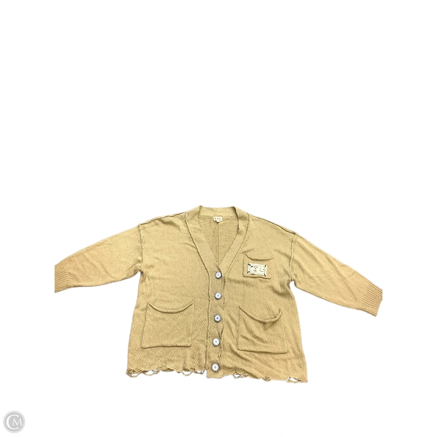 Sweater Cardigan By Pol In Gold, Size: S