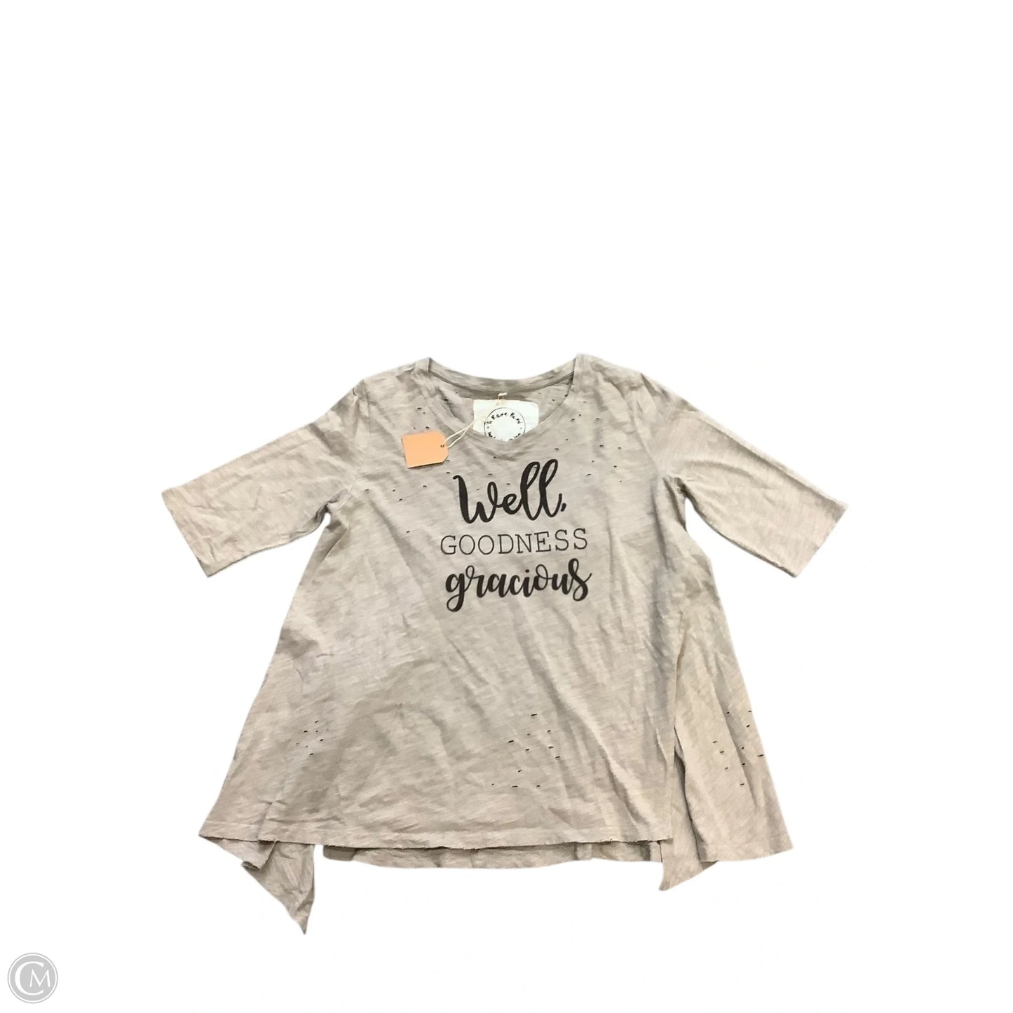 Top Short Sleeve By Cma In Grey, Size: M